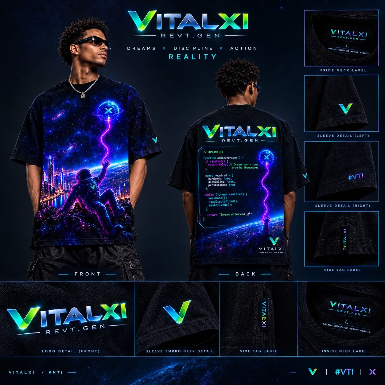 Mojere Augusta’s original VITALXI REVT.GEN tee design